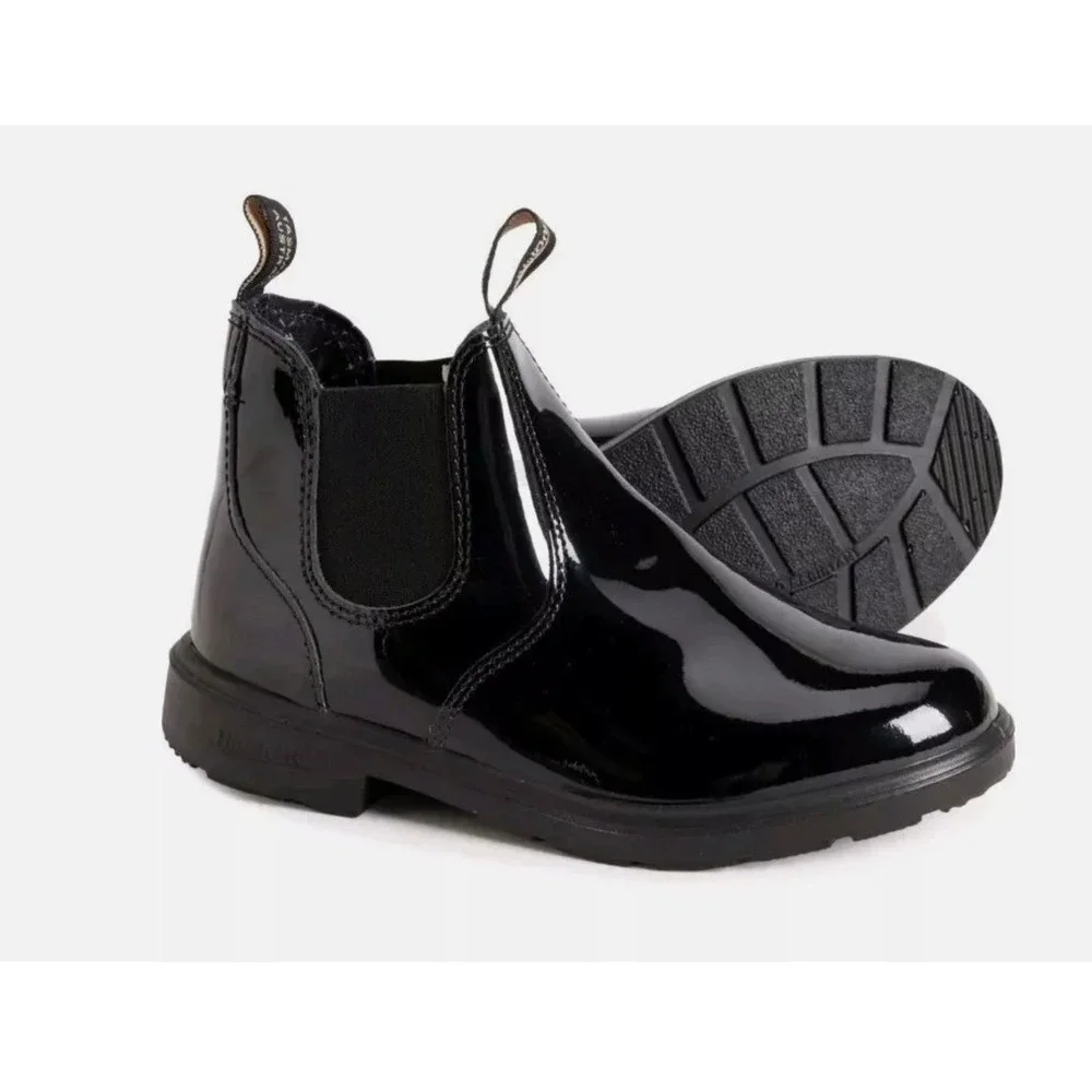 Blundstone 2255 Kids Elastic Sided Boot Kids Size 4 Black Patent Leather Chelsea